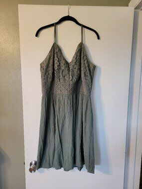 Maurices Women's Dress with Lace detail, Smocked Back, Adjustable Straps